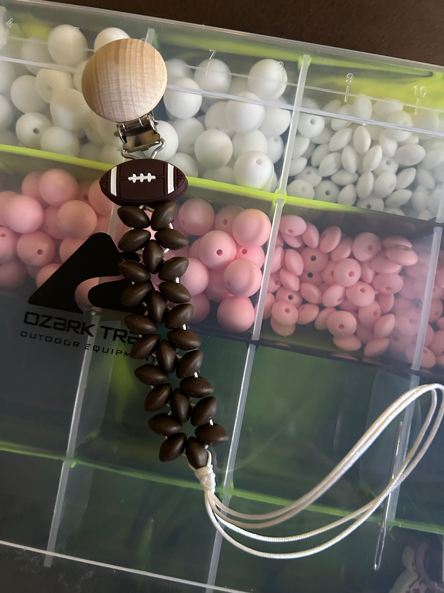 Football pacifier clip