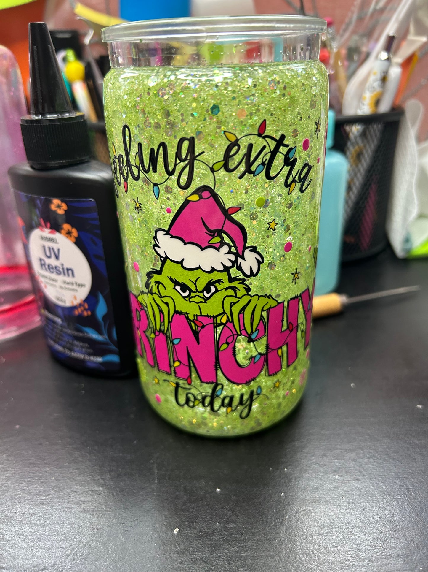 Feeling Extra Grinchy Today 16oz Snow Globe Tumbler