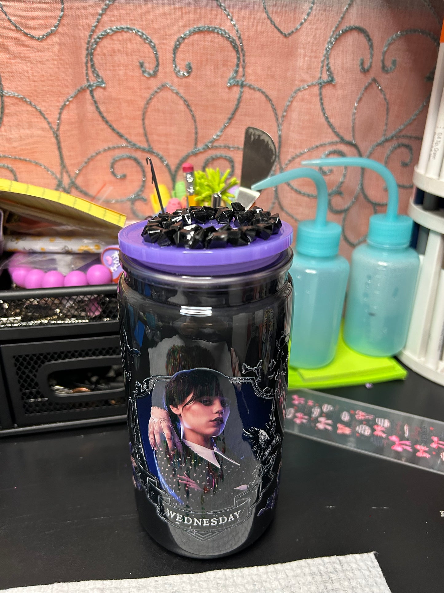 Goth Girl 16oz Paint Snow Globe Tumbler