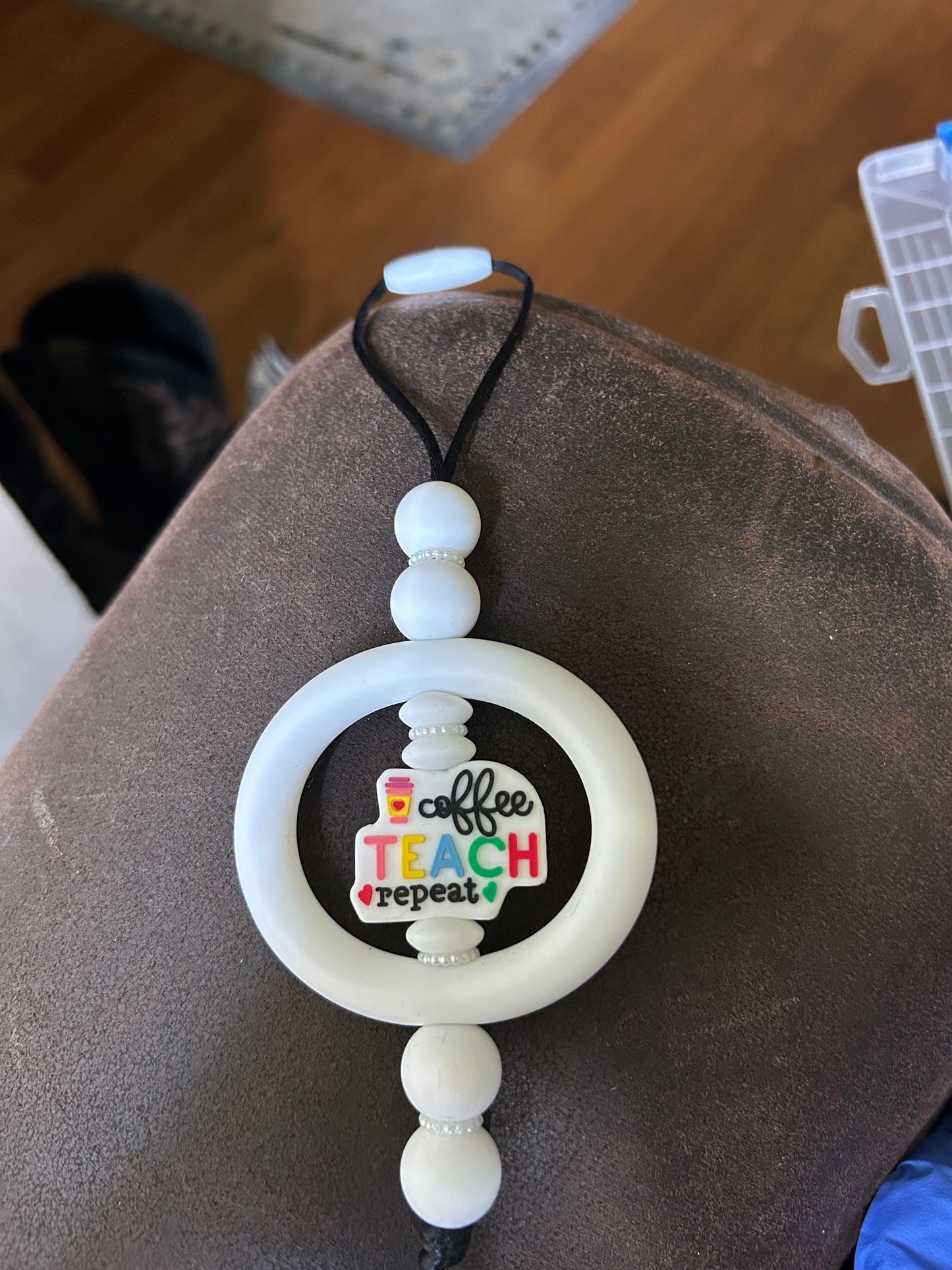 Coffee Teach Repeat Car Charm