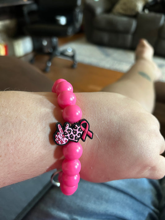 Breast cancer awareness wristlet