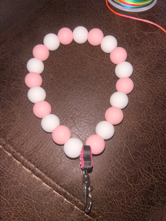 Breast cancer awareness tear drop wristlet