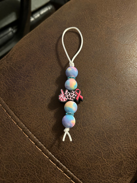 Breast Cancer with Tie-Dyed Beads Christmas Ornament