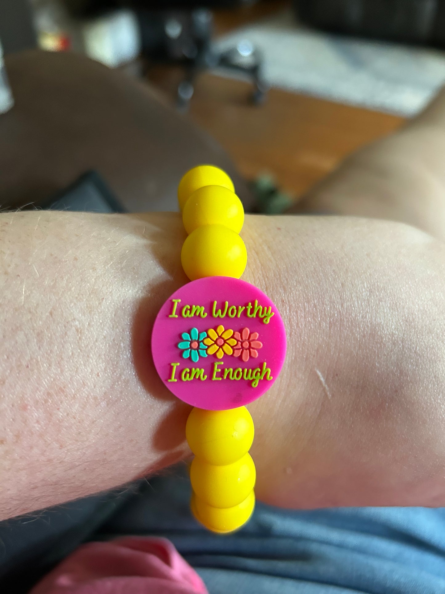 I am worthy I am enough wristlet