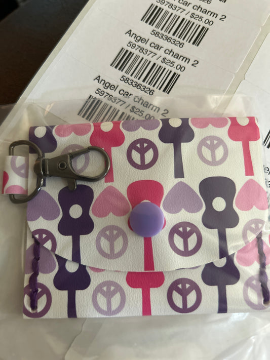 Guitar and peace sign coin purse
