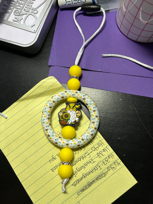 Bee gnome car charm