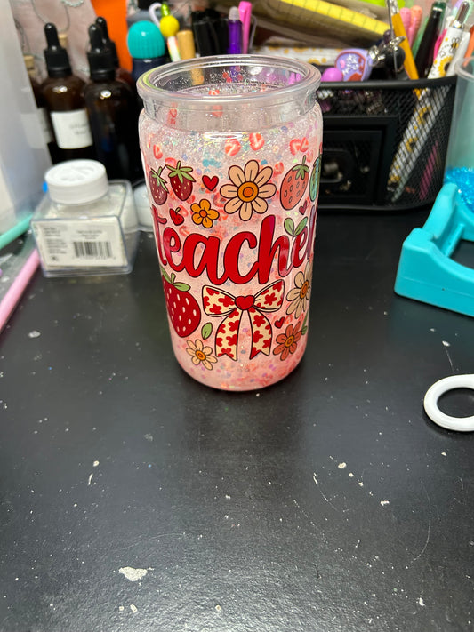 Teacher 16oz Snow Globe Tumbler
