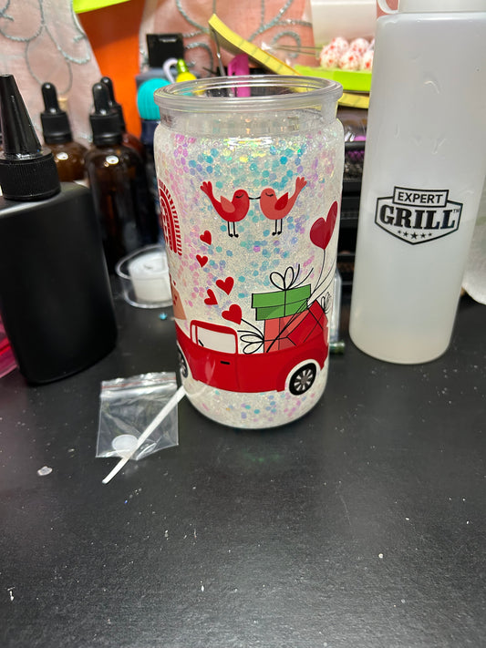 Red Truck 16oz Snow Globe Tumbler