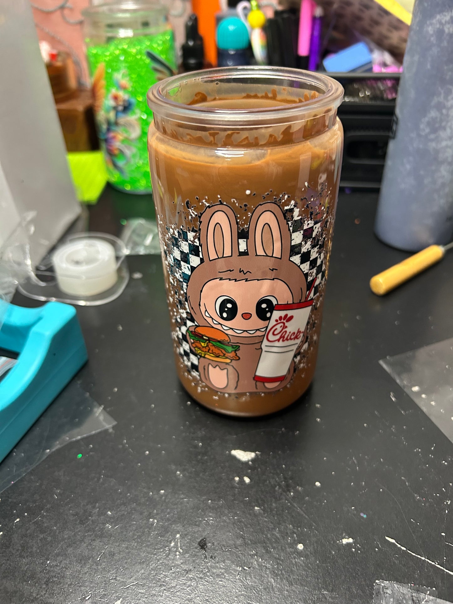 Lafufu 16oz Paint Snow Globe Tumbler