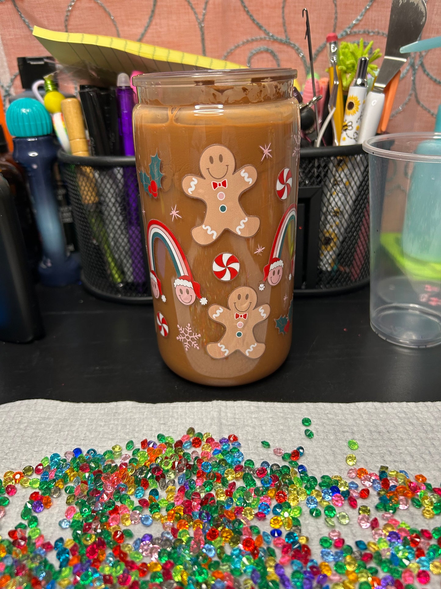 Gingerbread Man 16oz Snow Globe Tumbler