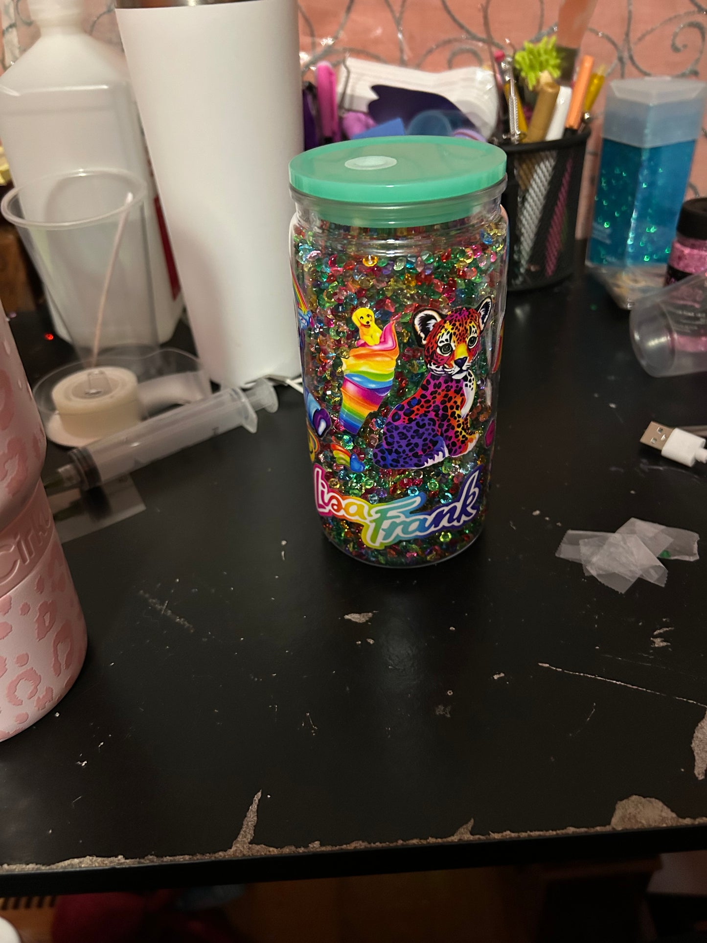 Lisa Frank 16oz Snow Globe Tumbler