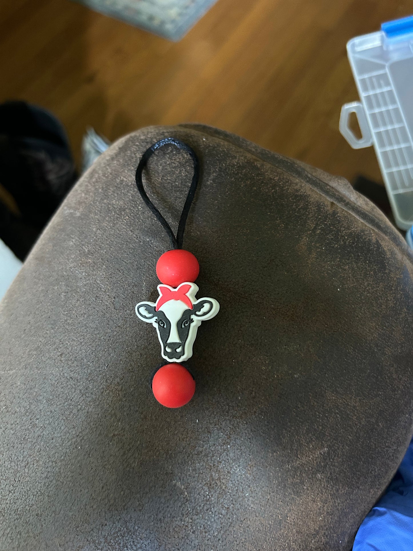 Cow With Red Bandanna Zipper Pull