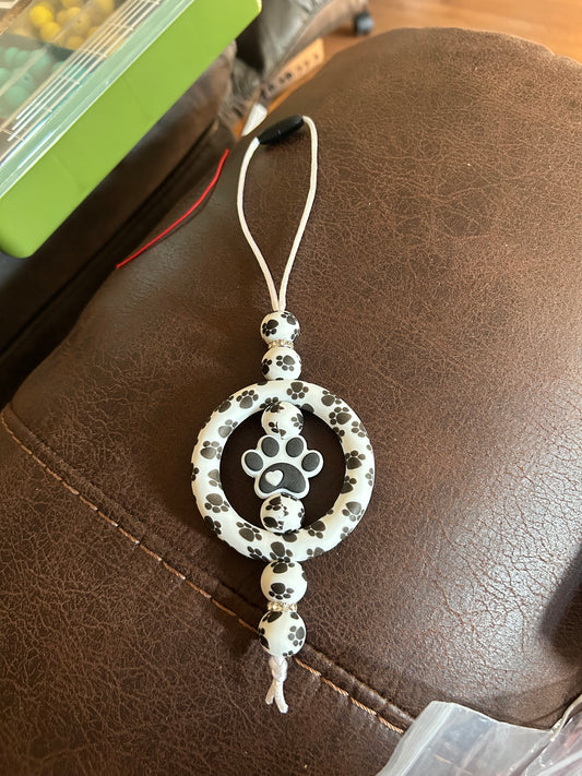 Paw print car charm