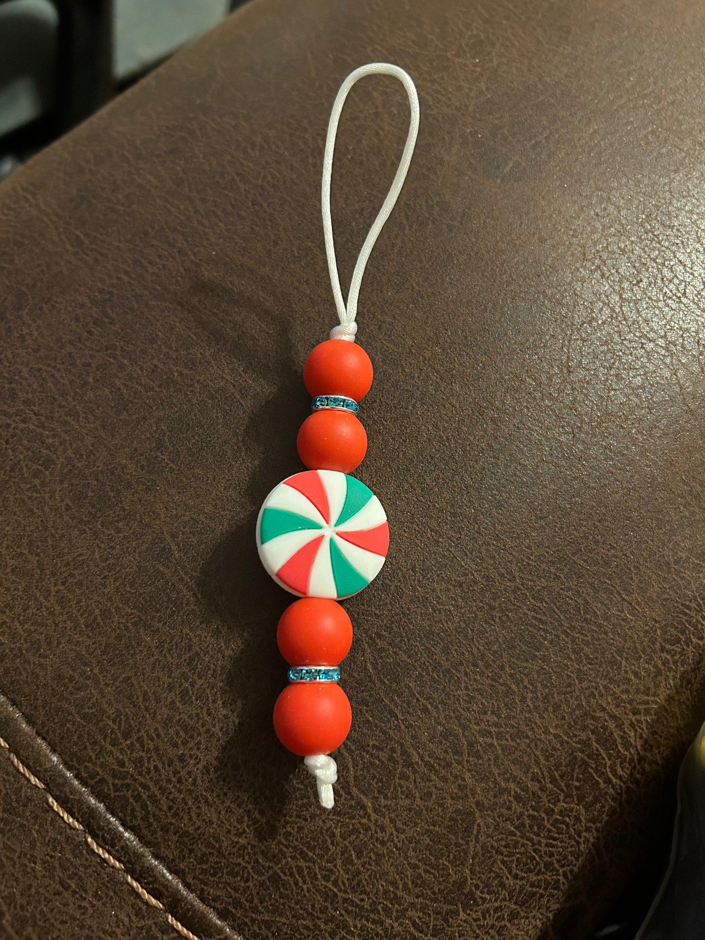 Red and Green Swirl Christmas Ornament