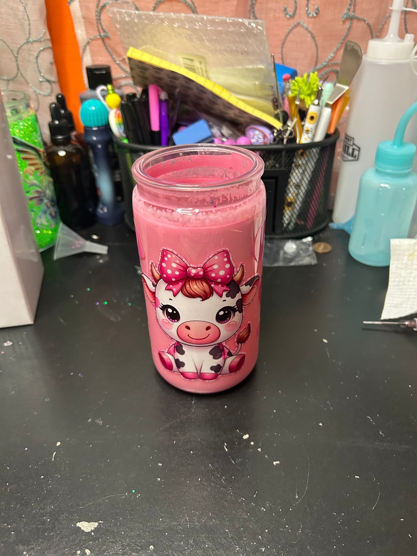 Cow 16oz Paint Snow Globe Tumbler