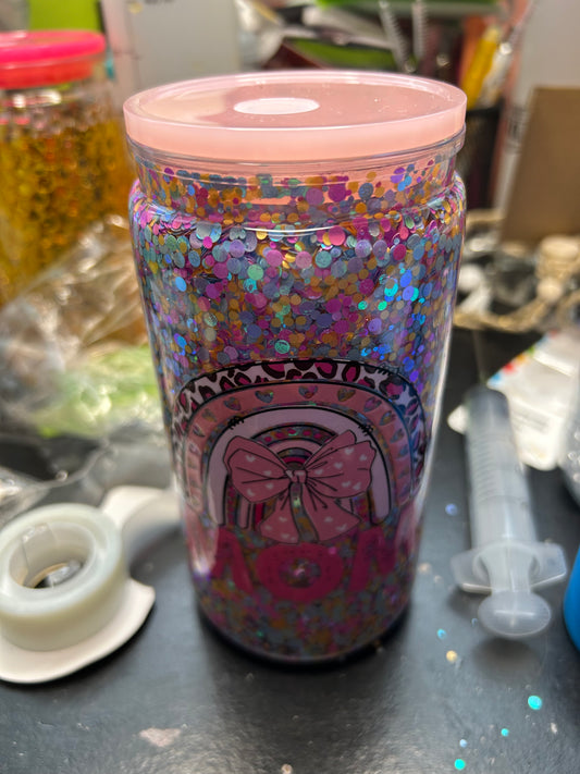 Mom Decal 16oz Snow Globe Tumbler