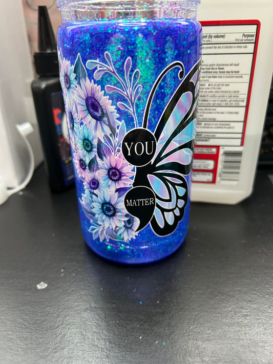 You Matter 16oz Snow Globe Tumbler