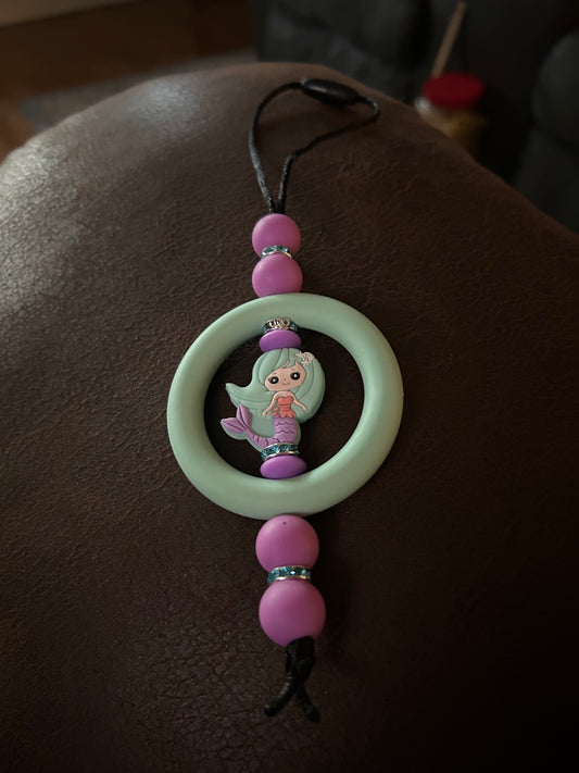 Light Purple and Mint Green Mermaid Car Charm