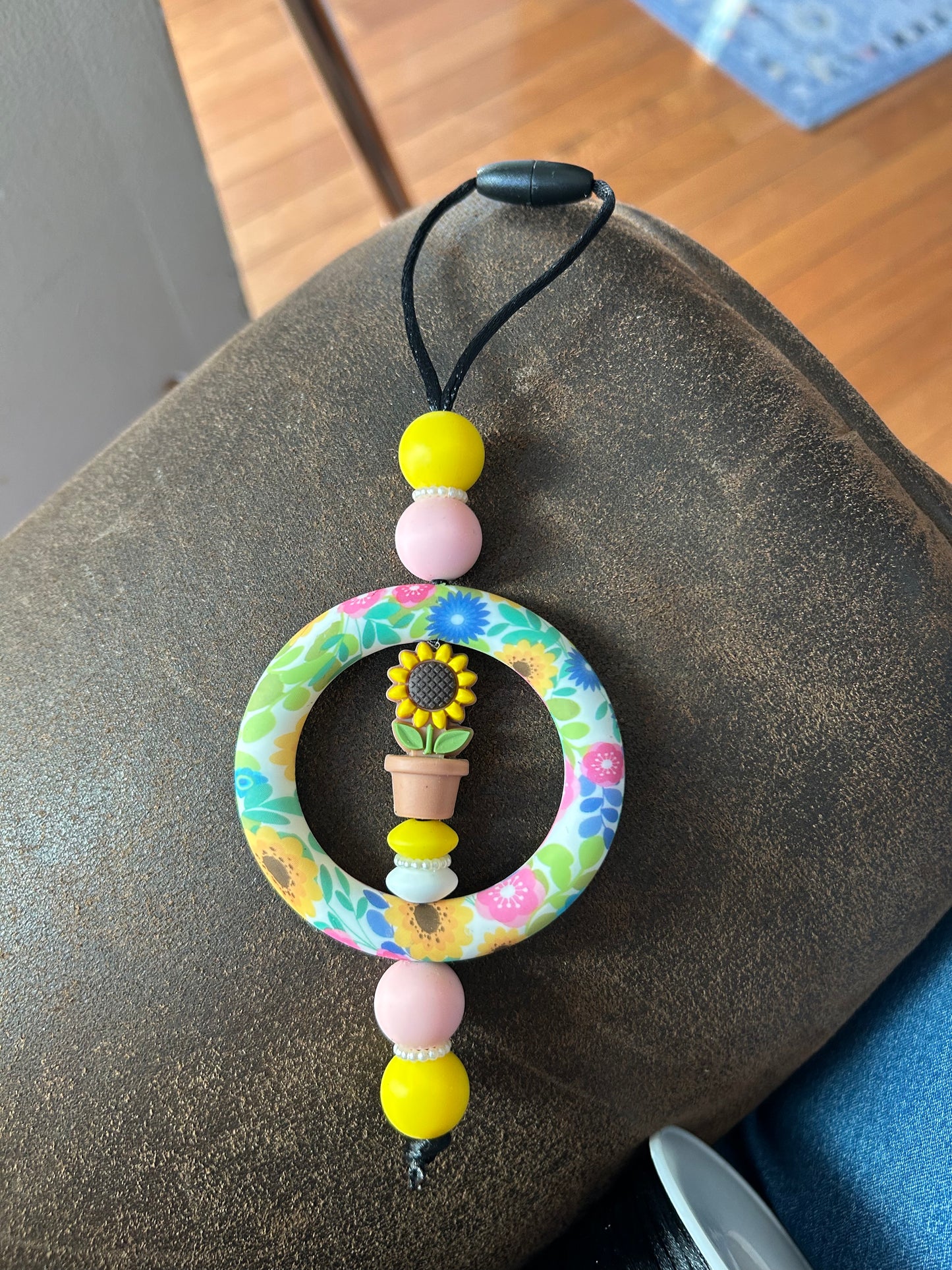 3D Sunflower car charm