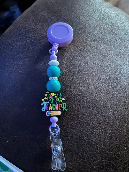 Lilac Teacher Badge Reel