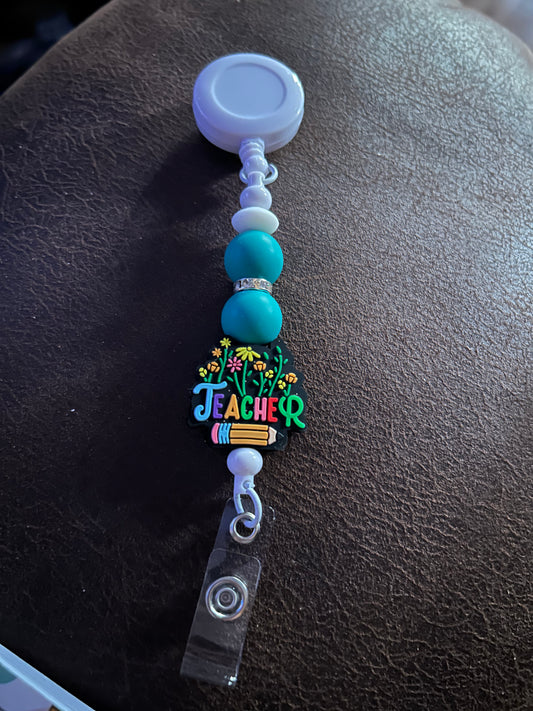 White Teacher Badge Reel