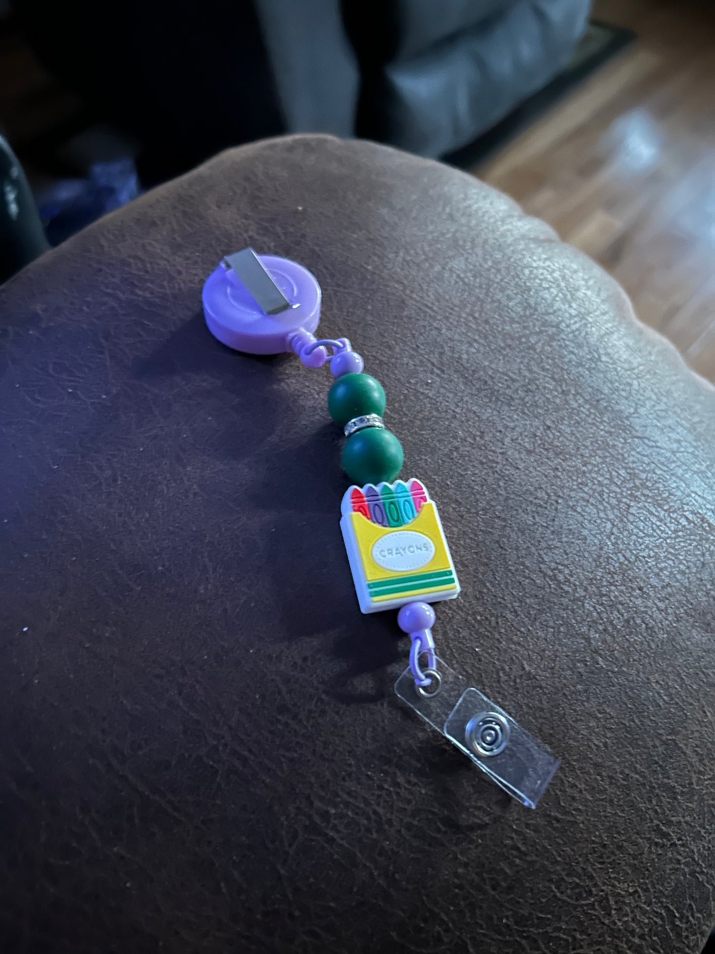 Lilac Box of Crayons Badge Reel