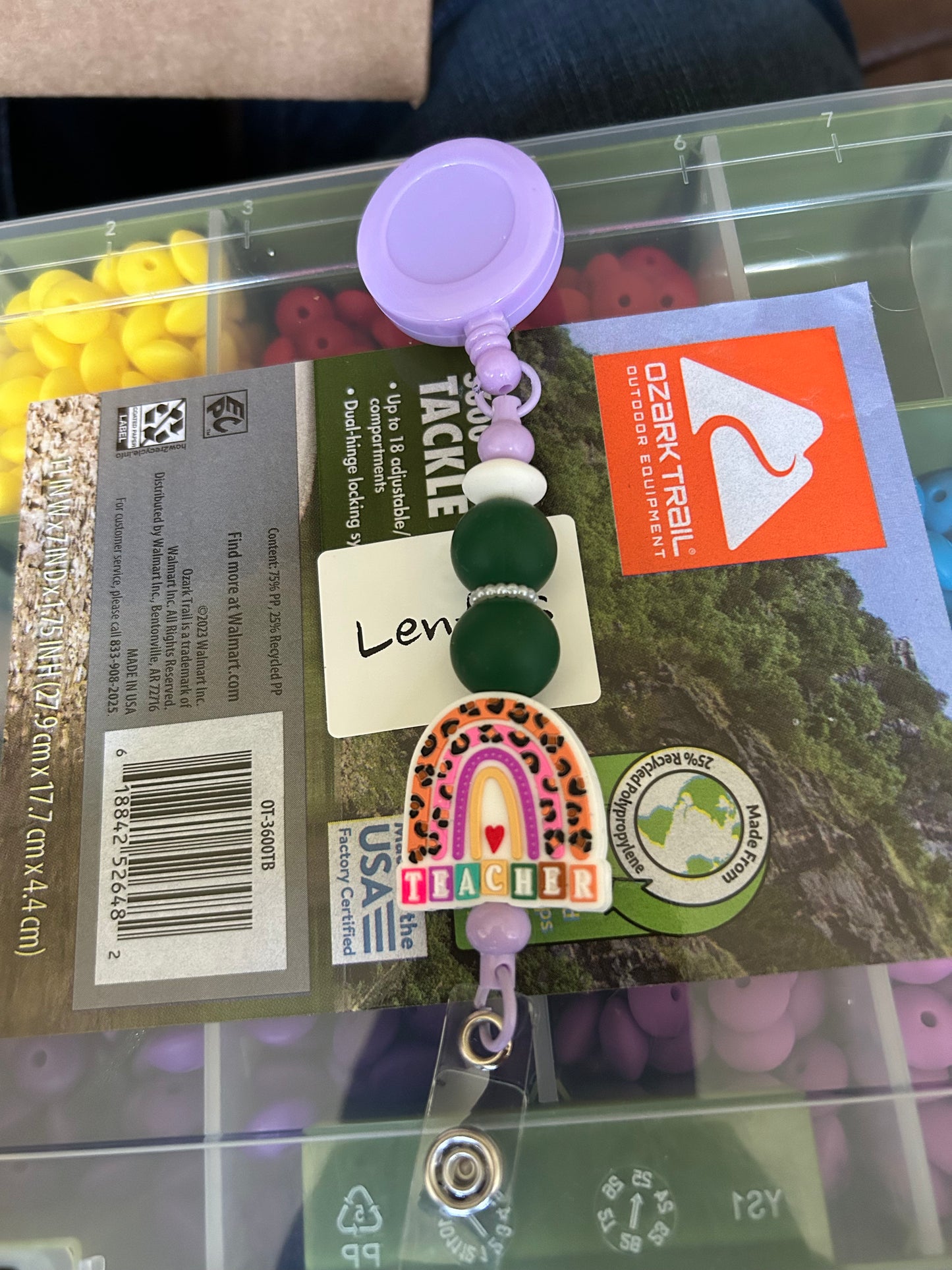 Lilac Teacher Rainbow Badge Reel