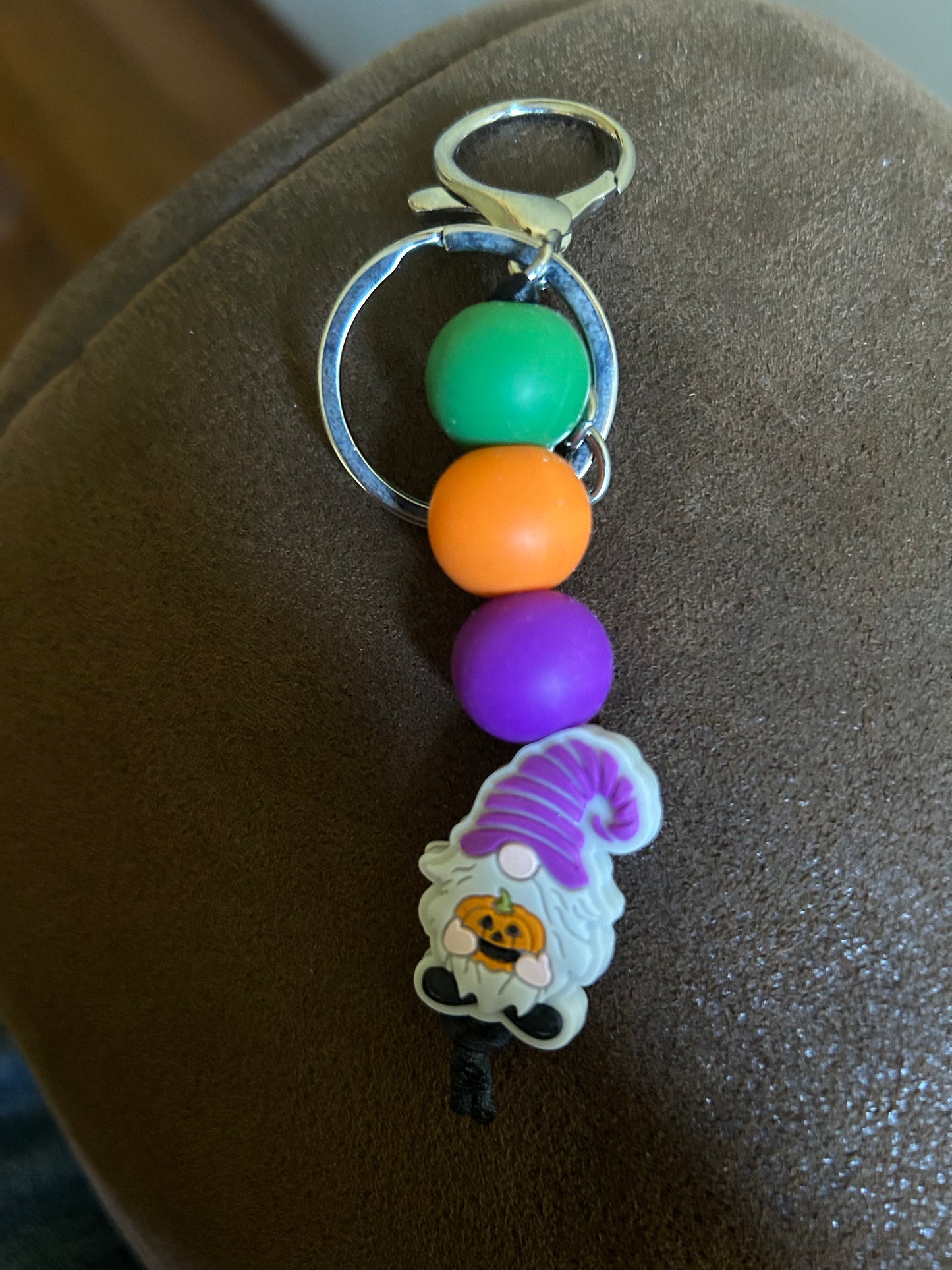 Pumpkin Gnome Keychain