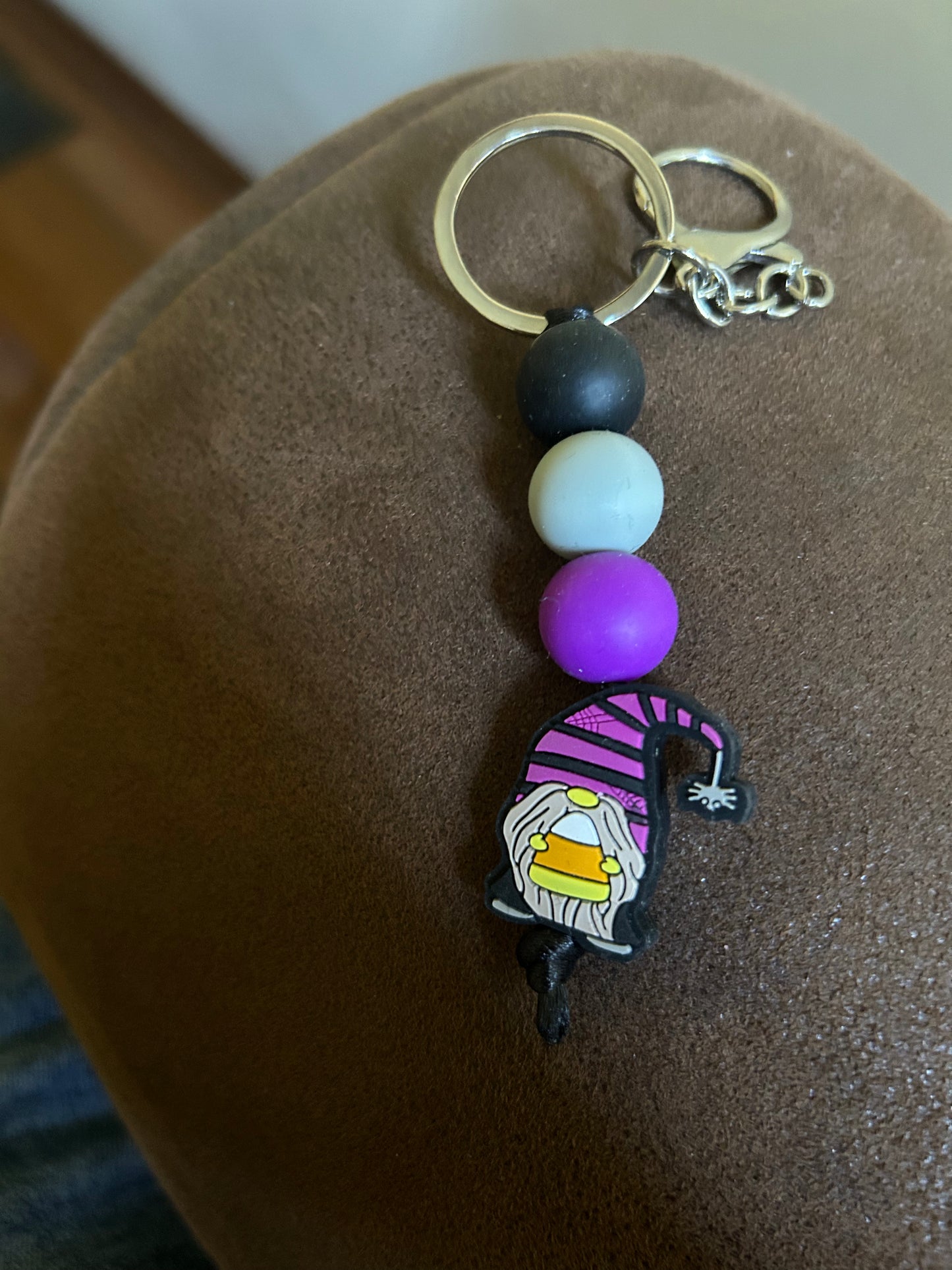 Gnome With A Candy Corn Keychain