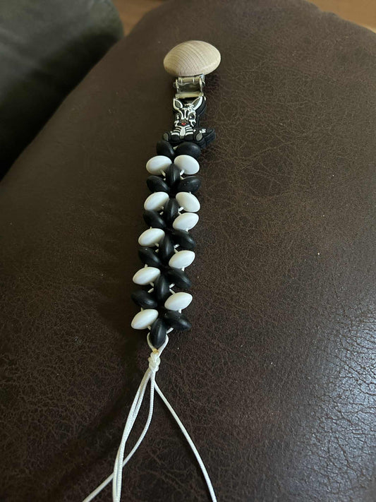 Baby zebra pacifier clip